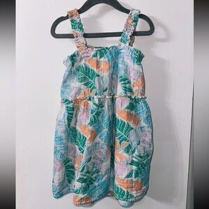 Cat & Jack Toddler Girl Tropical Palm Print Dress Size 5T